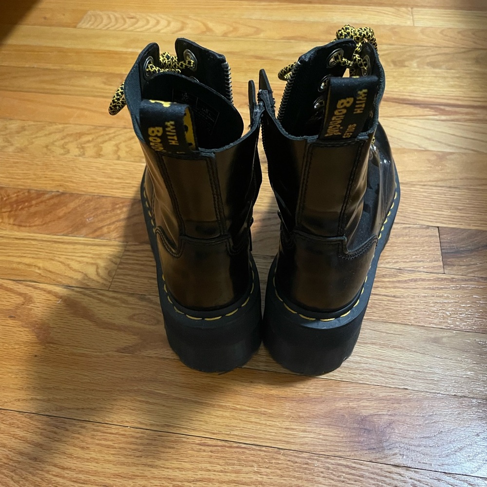 Dr. Martens AirWair Black Boots with Yellow Accents - Picture 4 of 7